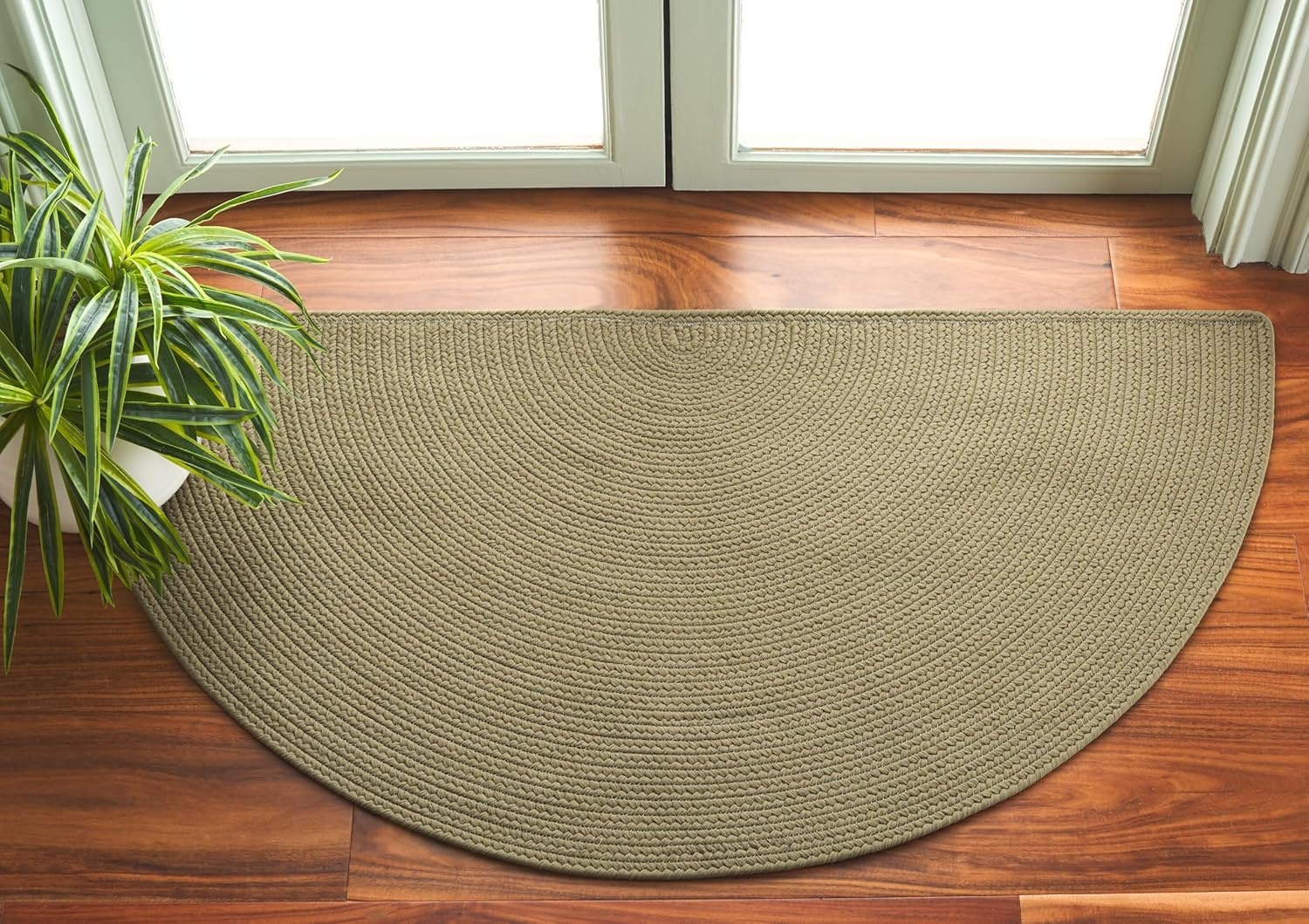 image:imageSAFAVIEH Washable Rug Outdoor Braided Collection 5 x 8 Oval Green Handmade amp Reversible NonShedding amp Easy to Clean Ideal for Patio Backyard Mudroom BRD315ASage