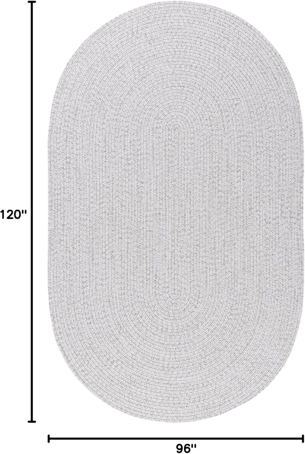image:imageSAFAVIEH Washable Rug Outdoor Braided Collection 5 x 8 Oval Green Handmade amp Reversible NonShedding amp Easy to Clean Ideal for Patio Backyard Mudroom BRD315ASilverGrey