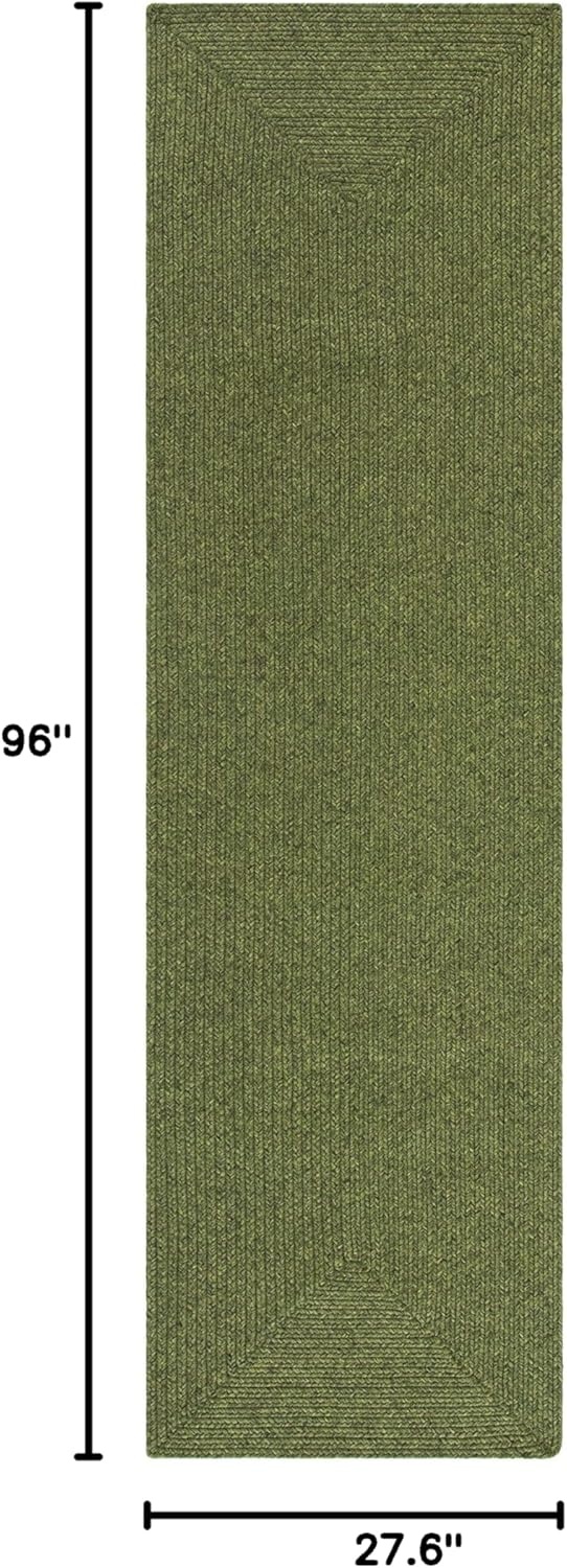 image:imageSAFAVIEH Washable Rug Outdoor Braided Collection 5 x 8 Oval Green Handmade amp Reversible NonShedding amp Easy to Clean Ideal for Patio Backyard Mudroom BRD315AGreen