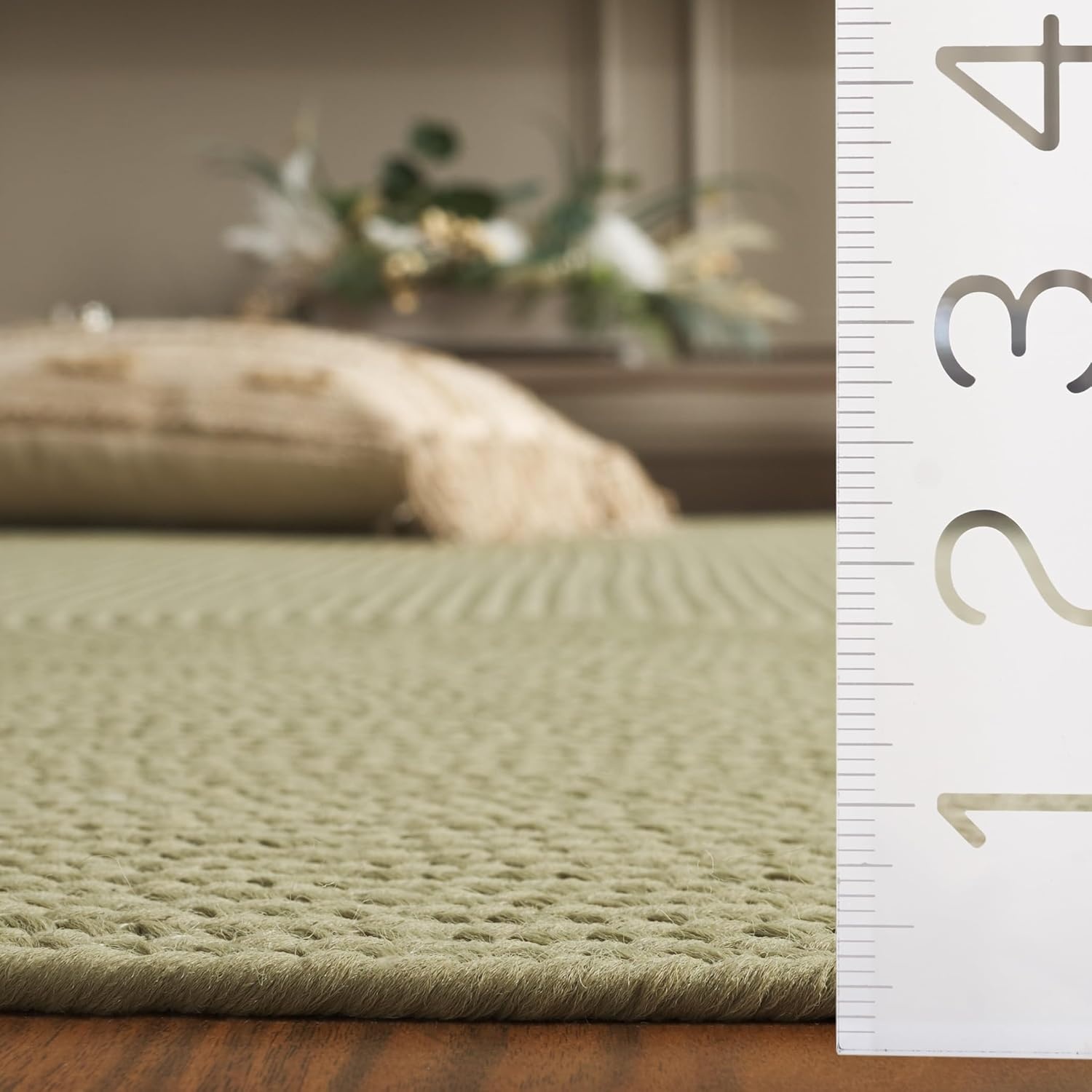 image:imageSAFAVIEH Washable Rug Outdoor Braided Collection 5 x 8 Oval Green Handmade amp Reversible NonShedding amp Easy to Clean Ideal for Patio Backyard Mudroom BRD315ASage