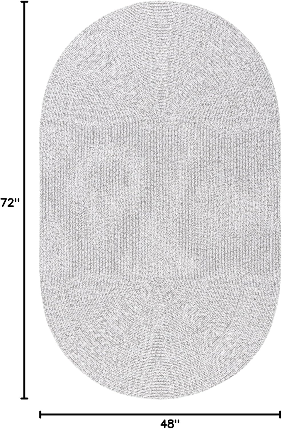 image:imageSAFAVIEH Washable Rug Outdoor Braided Collection 5 x 8 Oval Green Handmade amp Reversible NonShedding amp Easy to Clean Ideal for Patio Backyard Mudroom BRD315ASilverGrey
