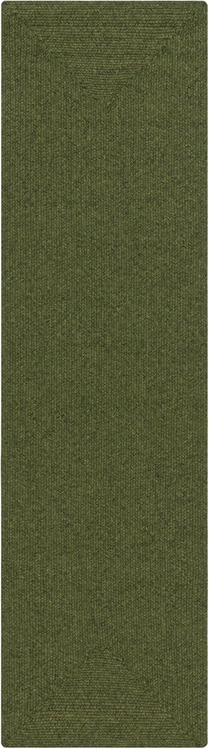 image:imageSAFAVIEH Washable Rug Outdoor Braided Collection 5 x 8 Oval Green Handmade amp Reversible NonShedding amp Easy to Clean Ideal for Patio Backyard Mudroom BRD315AGreen