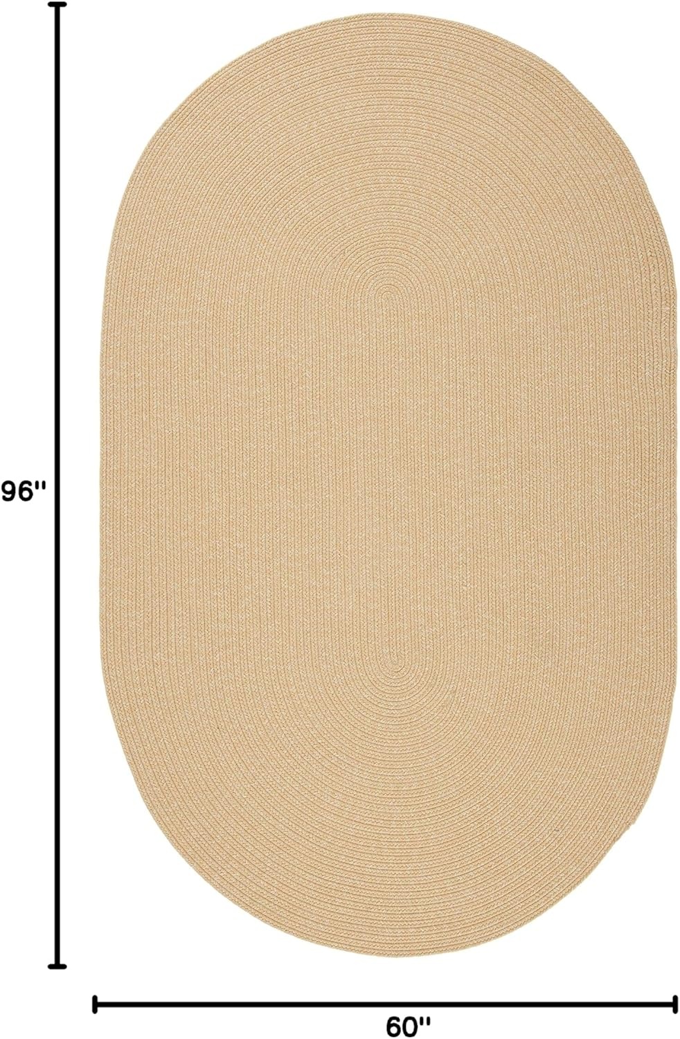 image:imageSAFAVIEH Washable Rug Outdoor Braided Collection 5 x 8 Oval Green Handmade amp Reversible NonShedding amp Easy to Clean Ideal for Patio Backyard Mudroom BRD315ABeigeTan