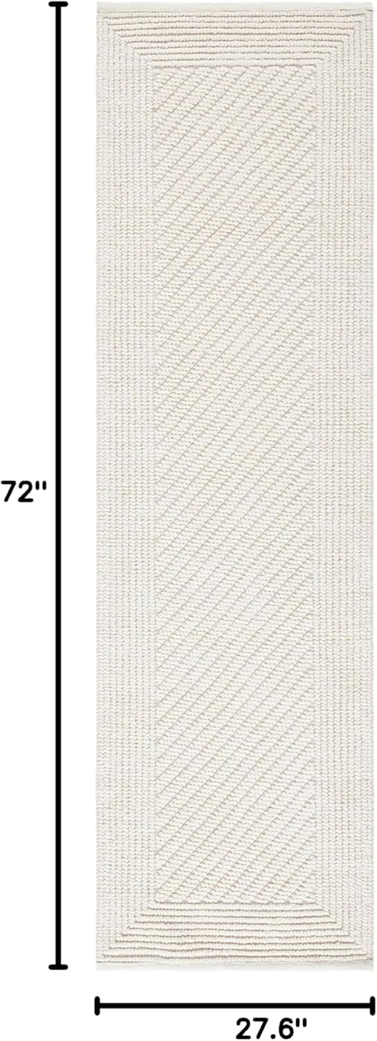 image:imageSafavieh Natura Collection Runner Rug 23 x 8 Ivory Handmade Wool Ideal for High Traffic Areas in Living Room Bedroom NAT450AIvory