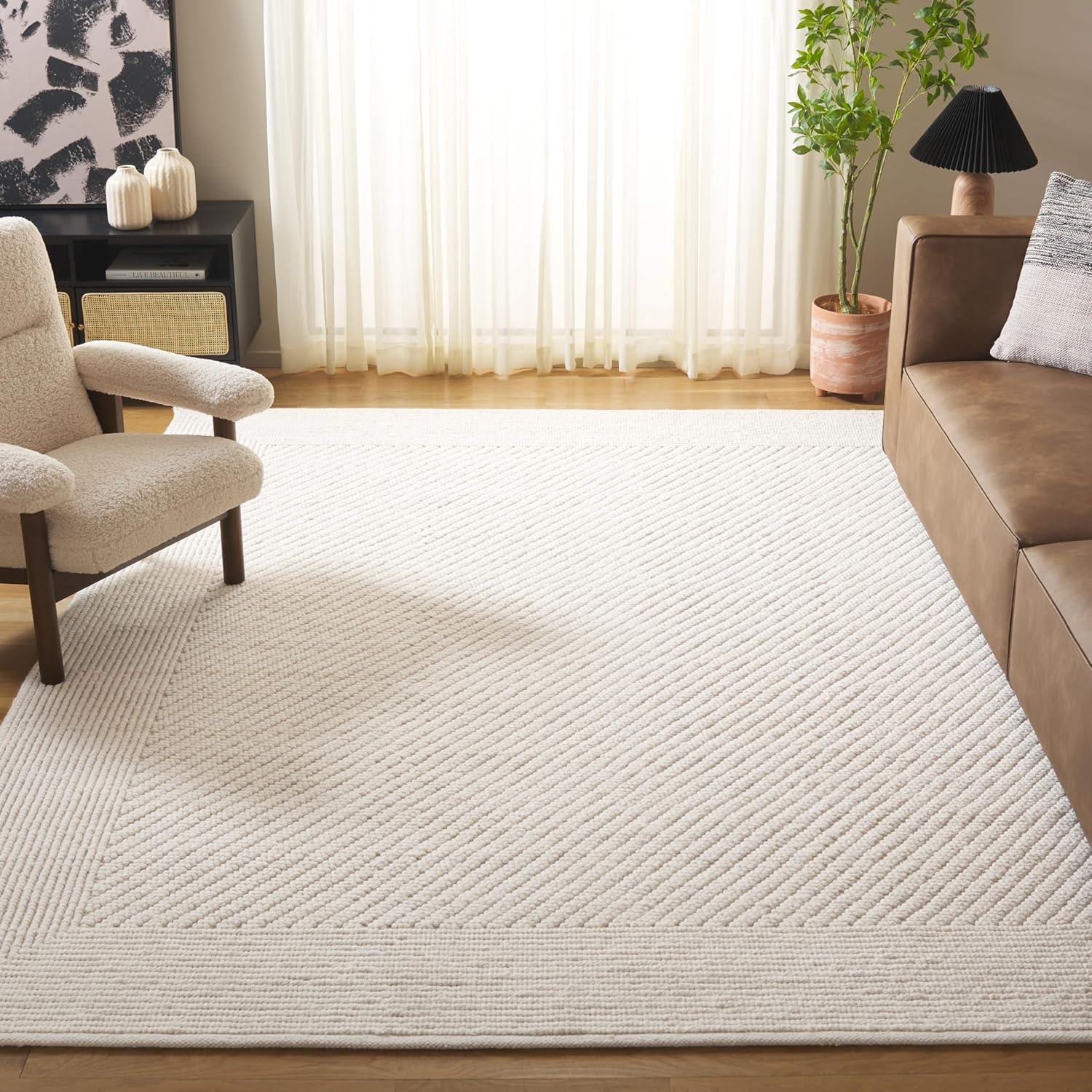 image:imageSafavieh Natura Collection Runner Rug 23 x 8 Ivory Handmade Wool Ideal for High Traffic Areas in Living Room Bedroom NAT450AIvory