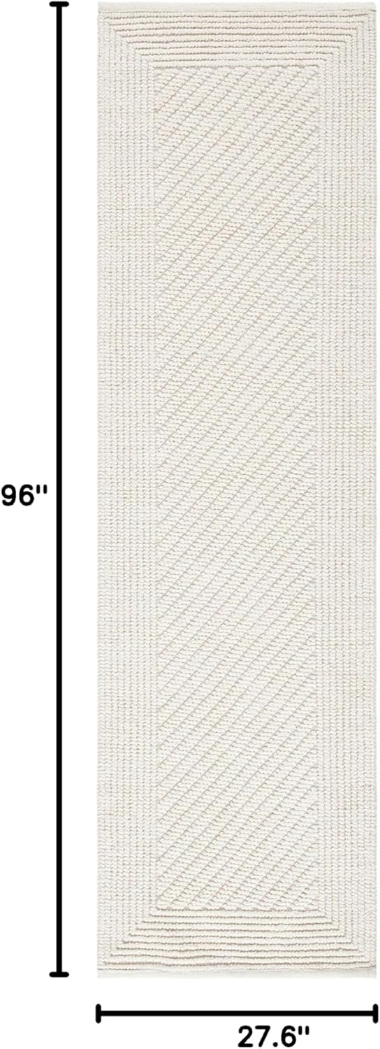 image:imageSafavieh Natura Collection Runner Rug 23 x 8 Ivory Handmade Wool Ideal for High Traffic Areas in Living Room Bedroom NAT450AIvory