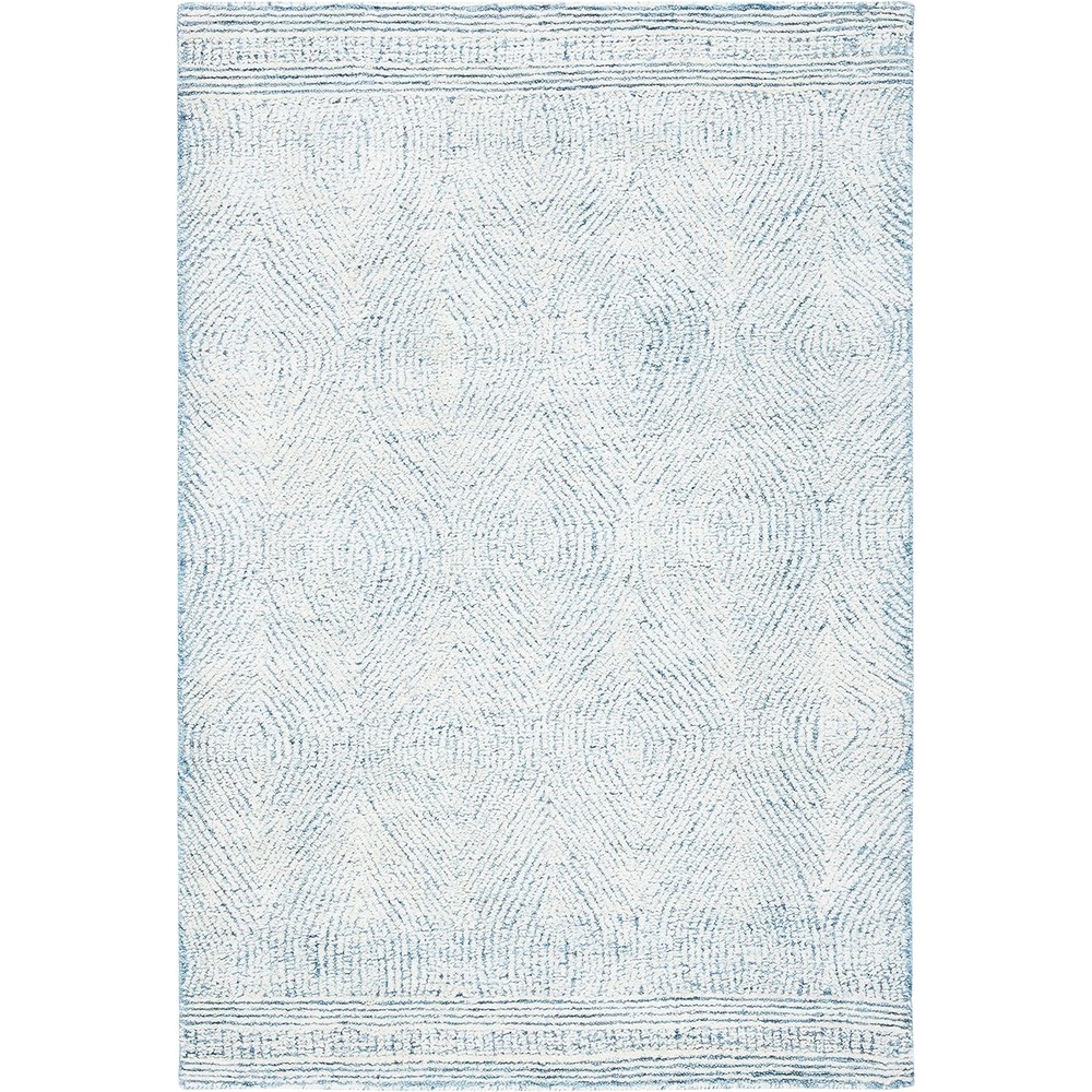 image:imageSAFAVIEH Abstract Collection Area Rug 10 Square Ivory amp Charcoal Handmade Wool Ideal for High Traffic Areas in Living Room Bedroom ABT340HIvoryBlue