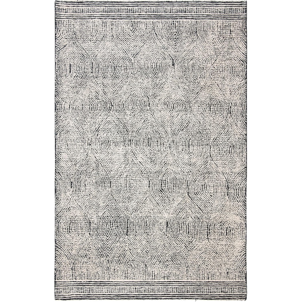 image:imageSAFAVIEH Abstract Collection Area Rug 10 Square Ivory amp Charcoal Handmade Wool Ideal for High Traffic Areas in Living Room Bedroom ABT340HIvoryCharcoal