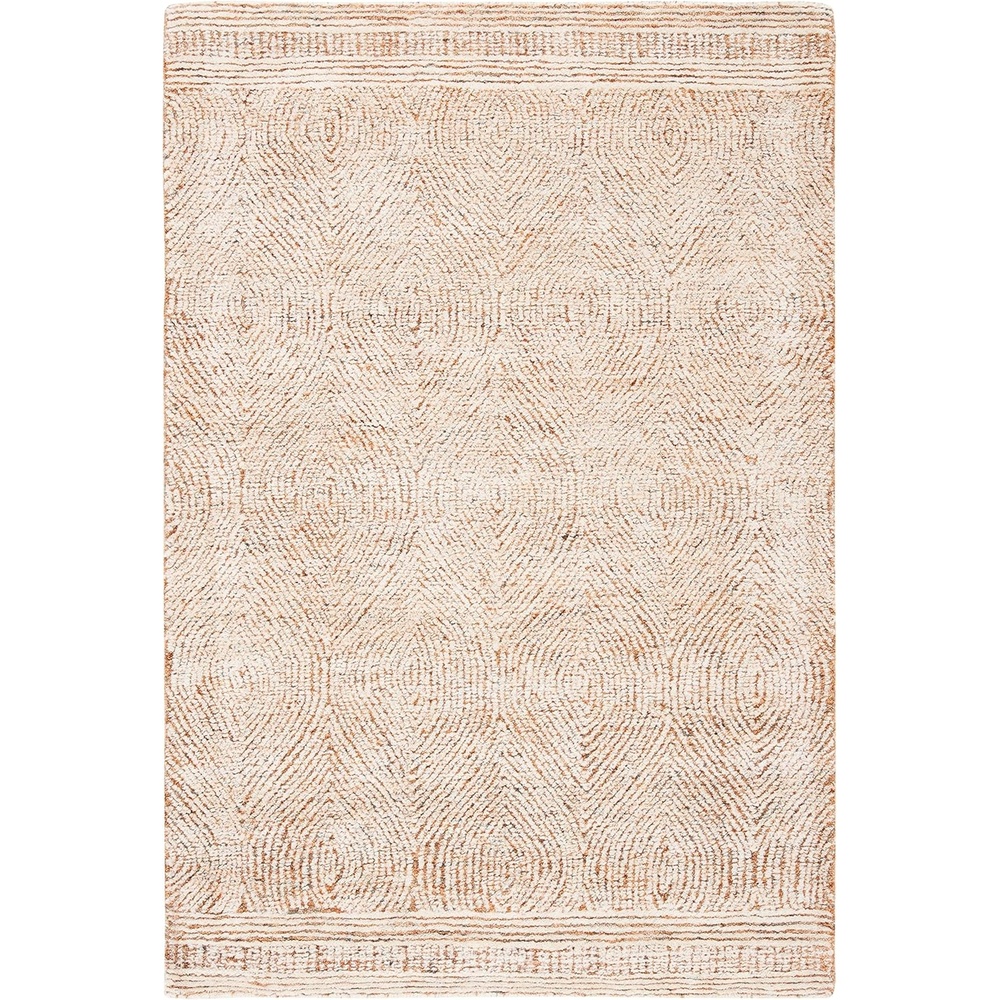 image:imageSAFAVIEH Abstract Collection Area Rug 10 Square Ivory amp Charcoal Handmade Wool Ideal for High Traffic Areas in Living Room Bedroom ABT340HIvoryRust