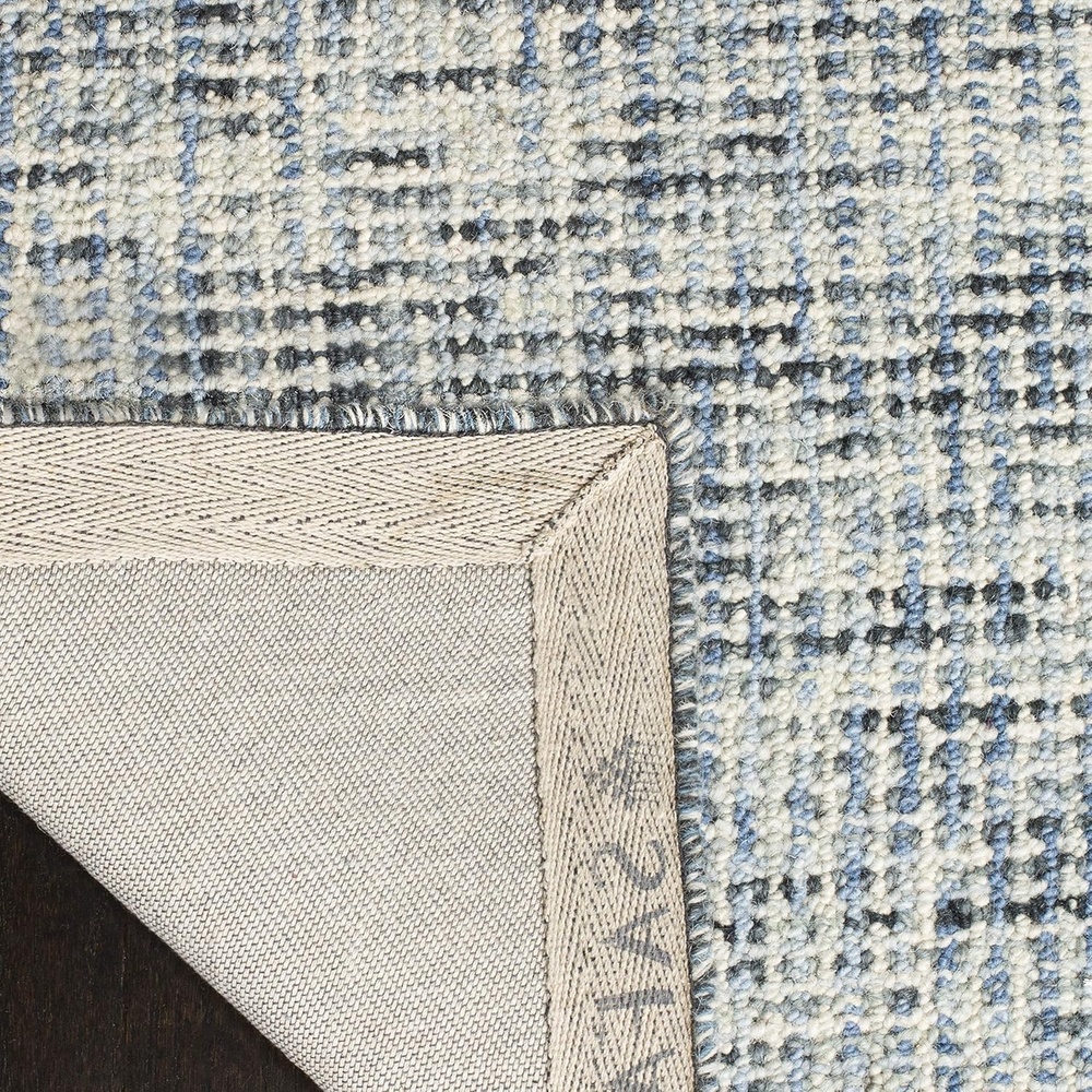 image:imageSAFAVIEH Area Rug 8x10 Abstract Collection Large Light Grey amp Ivory Handmade Wool Ideal for Living Room Bedroom Office Dining Space ABT468FBlueCharcoal