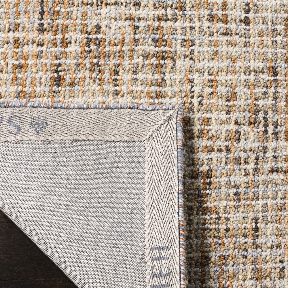 image:imageSAFAVIEH Area Rug 8x10 Abstract Collection Large Light Grey amp Ivory Handmade Wool Ideal for Living Room Bedroom Office Dining Space ABT468FGoldBlue
