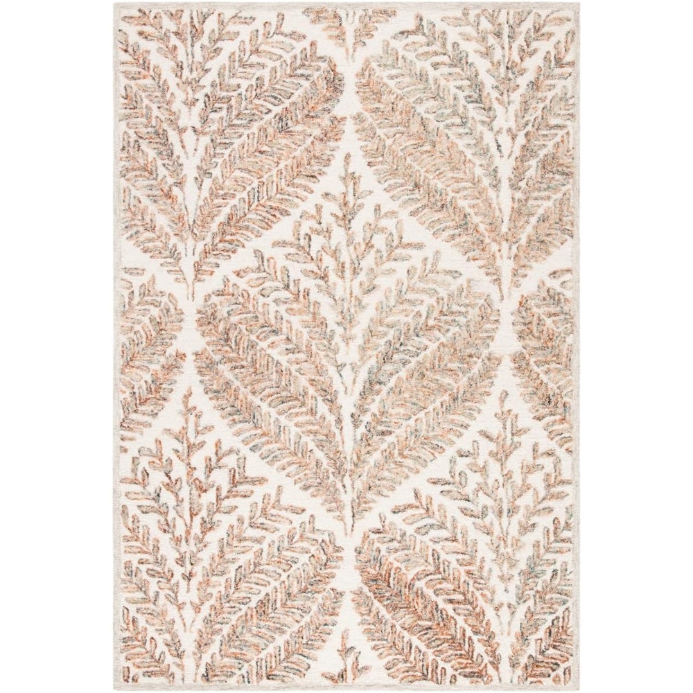image:imageSAFAVIEH Area Rug 8x10 Capri Collection Large Ivory amp Blue Handmade Wool Ideal for Living Room Bedroom Office Dining Space CPR208AIvoryBrown
