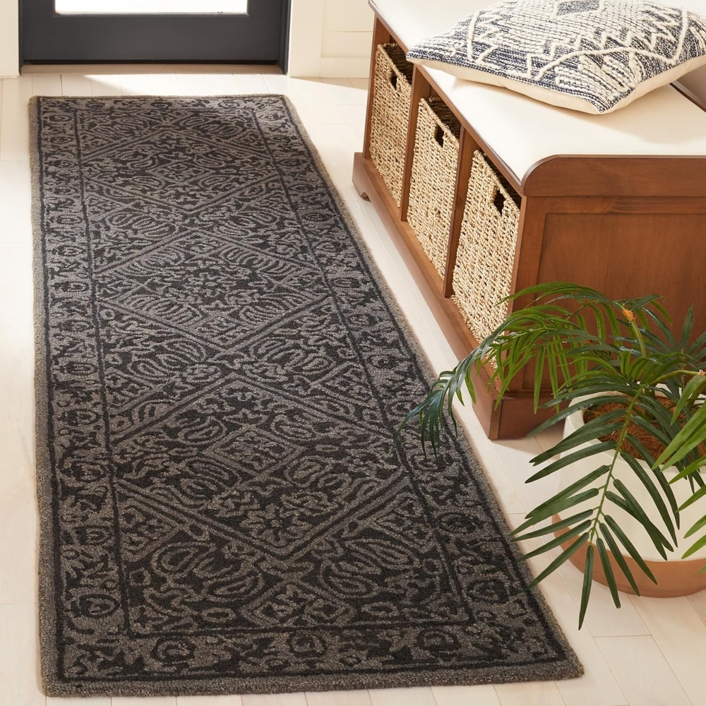 image:imageSAFAVIEH Area Rug 8x10 Dip Dye Collection Large Navy Blue Handmade Wool Ideal for Living Room Bedroom Office Dining Space DDY151NDark Grey