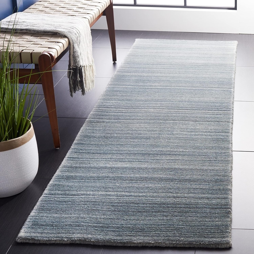 image:imageSAFAVIEH Area Rug 8x10 Himalaya Collection Large Stone Handmade Wool Ideal for Living Room Bedroom Office Dining Space HIM820ASlateBlue
