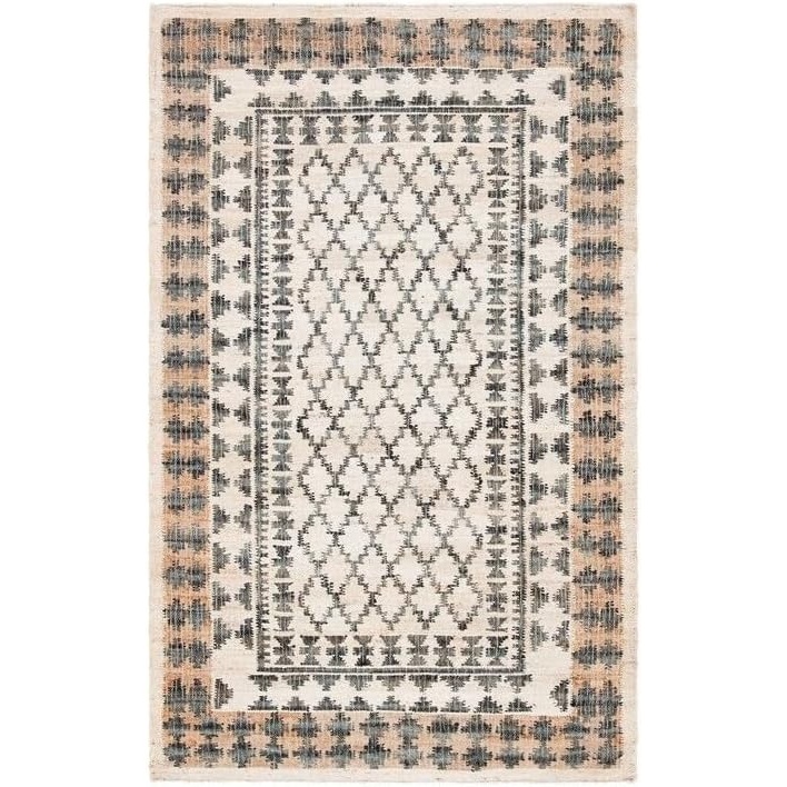 image:imageSAFAVIEH Area Rug 8x10 Kilim Collection Large Ivory amp Grey Handmade Flat Weave Jute Ideal for Living Room Bedroom Office Dining Space KLM755AIvoryGrey