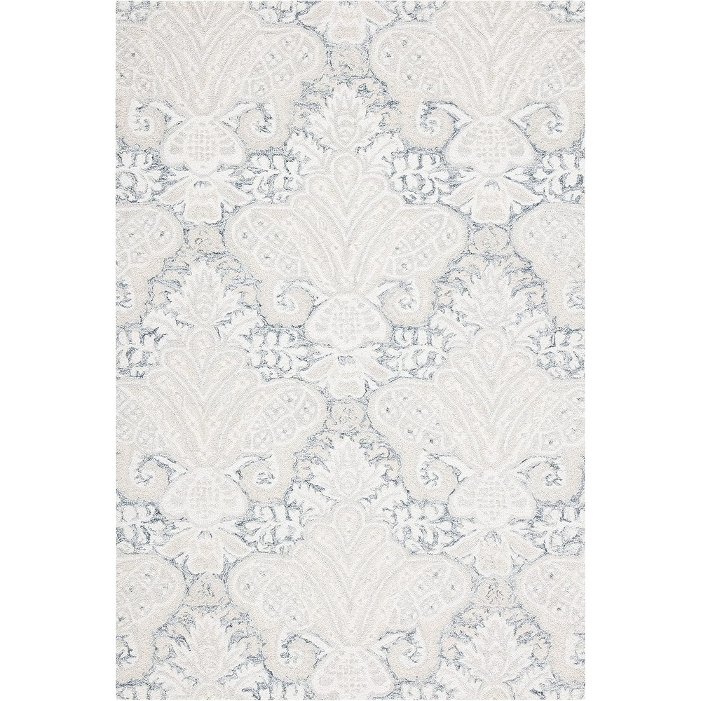 image:imageSAFAVIEH Area Rug 8x10 MicroLoop Collection Large Beige Handmade Wool Ideal for Living Room Bedroom Office Dining Space MLP539BCharcoalIvory