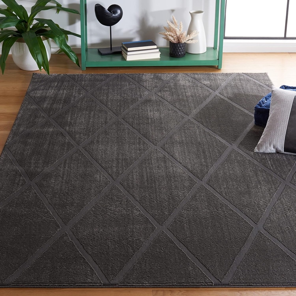 image:imageSAFAVIEH Area Rug 8x10 Revive Collection Large Green Trellis Pattern NonShedding amp Easy Cleaning Ideal for Living Room Bedroom Office Dining Space REV104YCharcoal