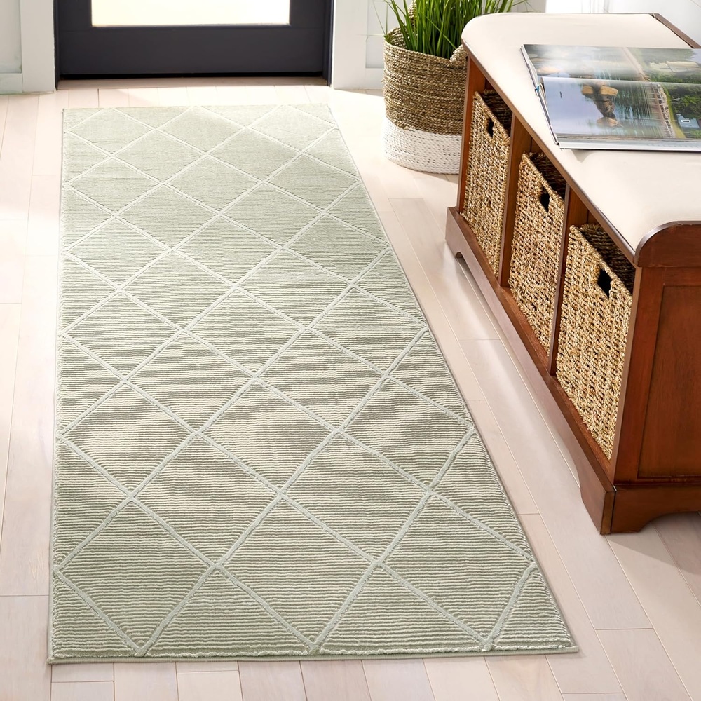 image:imageSAFAVIEH Area Rug 8x10 Revive Collection Large Green Trellis Pattern NonShedding amp Easy Cleaning Ideal for Living Room Bedroom Office Dining Space REV104YSage