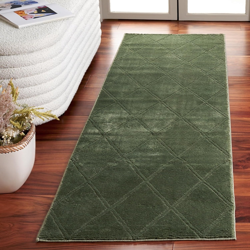 image:imageSAFAVIEH Area Rug 8x10 Revive Collection Large Green Trellis Pattern NonShedding amp Easy Cleaning Ideal for Living Room Bedroom Office Dining Space REV104YGreen