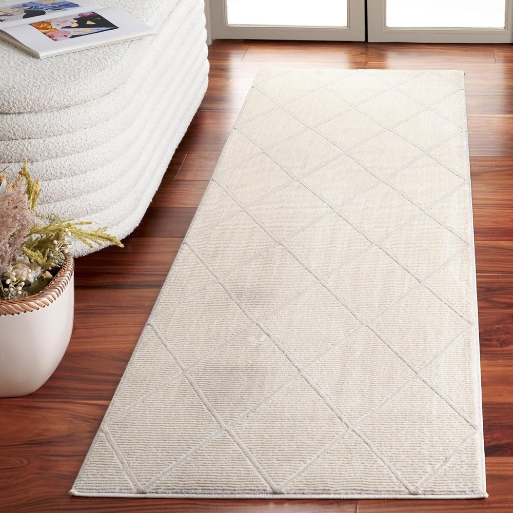 image:imageSAFAVIEH Area Rug 8x10 Revive Collection Large Green Trellis Pattern NonShedding amp Easy Cleaning Ideal for Living Room Bedroom Office Dining Space REV104YIvory