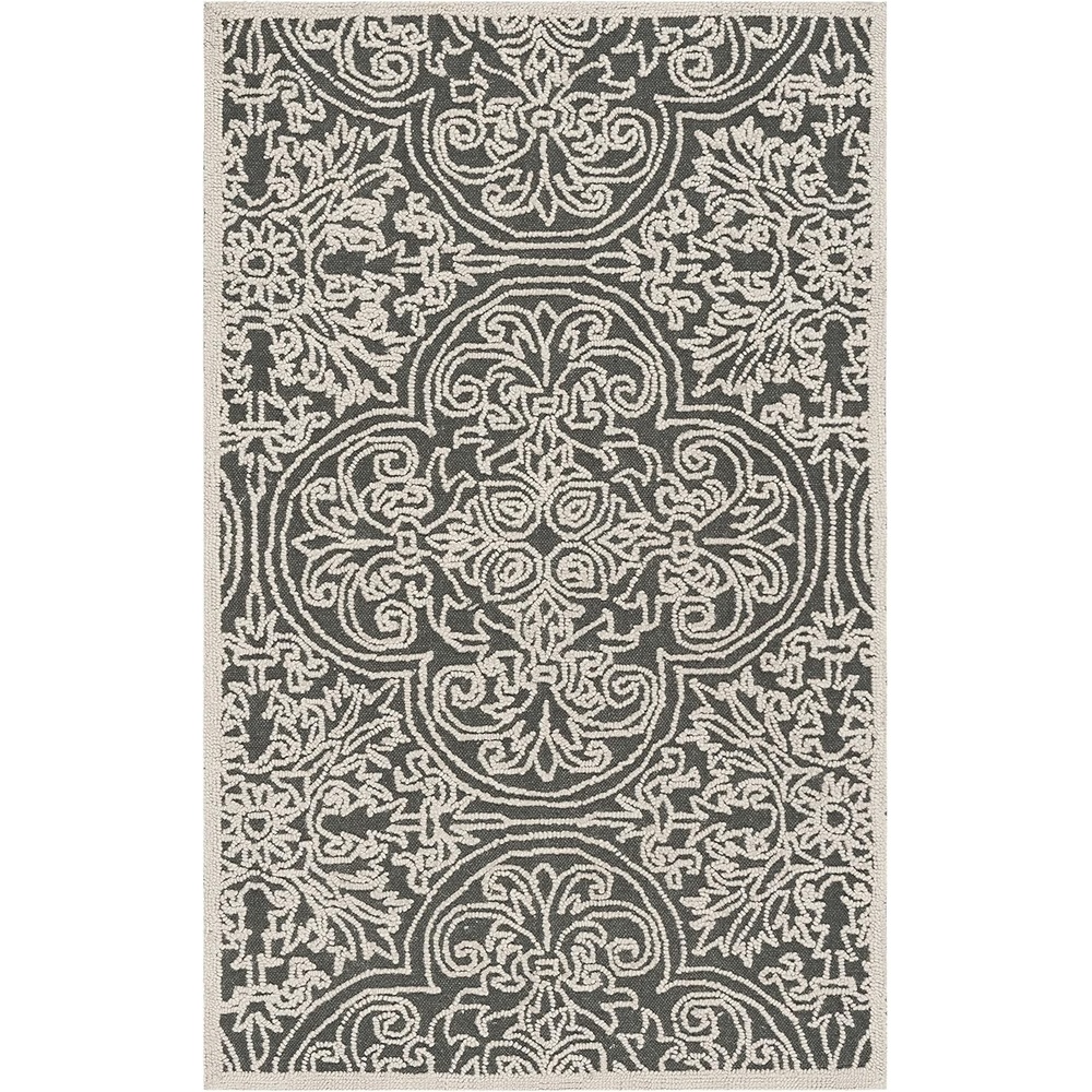 image:imageSAFAVIEH Area Rug 8x10 Trace Collection Large Ivory Handmade Wool Ideal for Living Room Bedroom Office Dining Space TRC101CDark GreyLight Grey