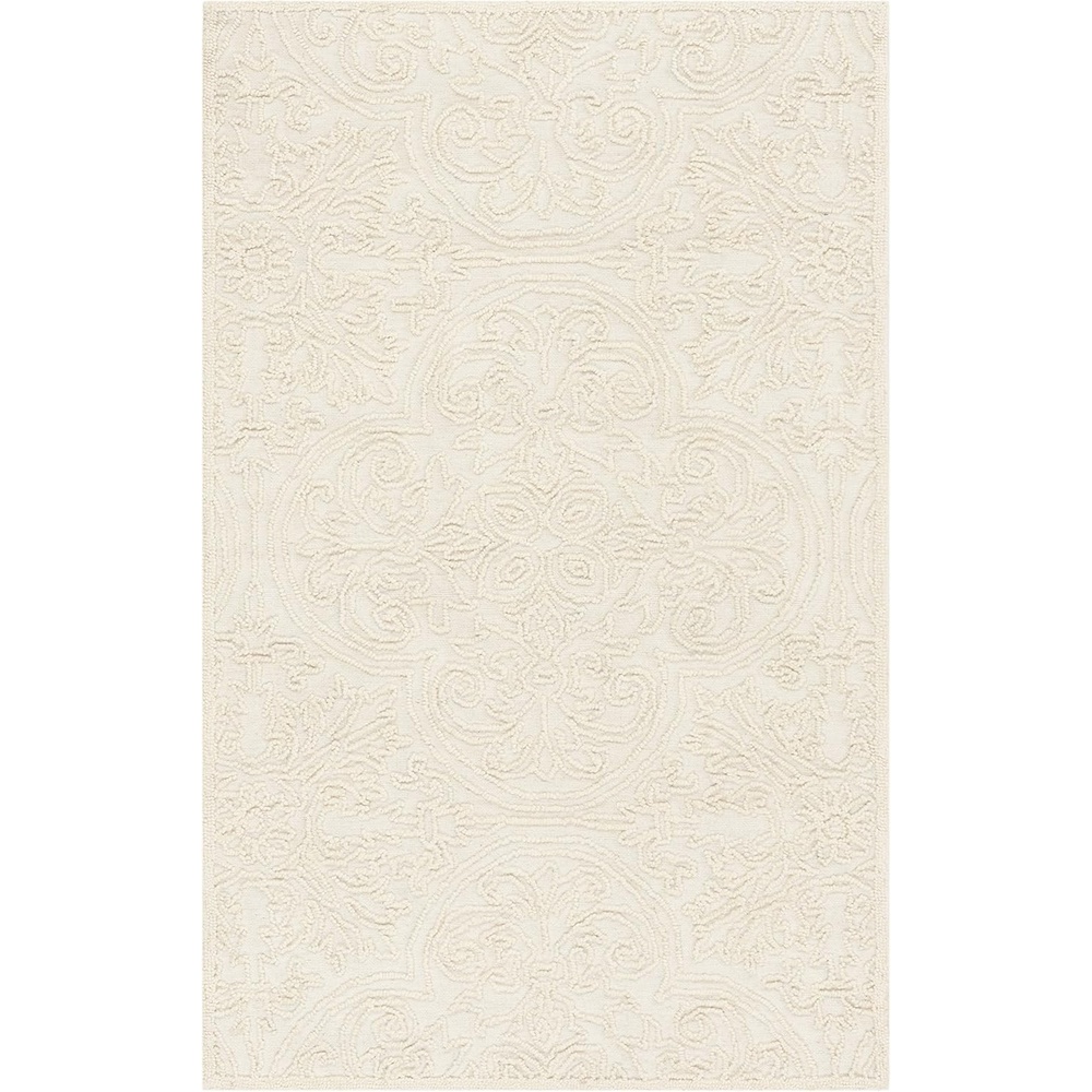 image:imageSAFAVIEH Area Rug 8x10 Trace Collection Large Ivory Handmade Wool Ideal for Living Room Bedroom Office Dining Space TRC101CIvory