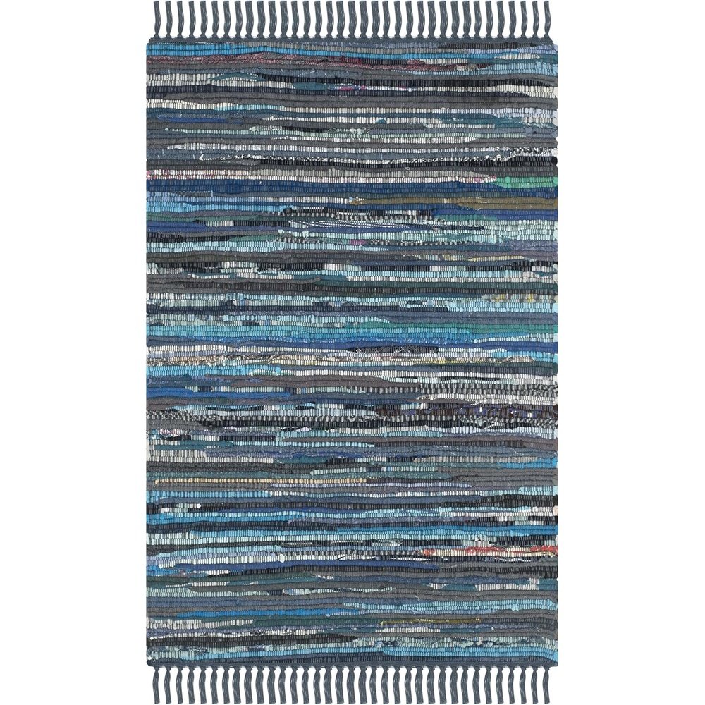 image:imageSAFAVIEH Rag Rug Collection Area Rug 8 x 10 Ivory amp Multi Handmade Boho Stripe Cotton Ideal for High Traffic Areas in Living Room Bedroom RAR121GInkMulti