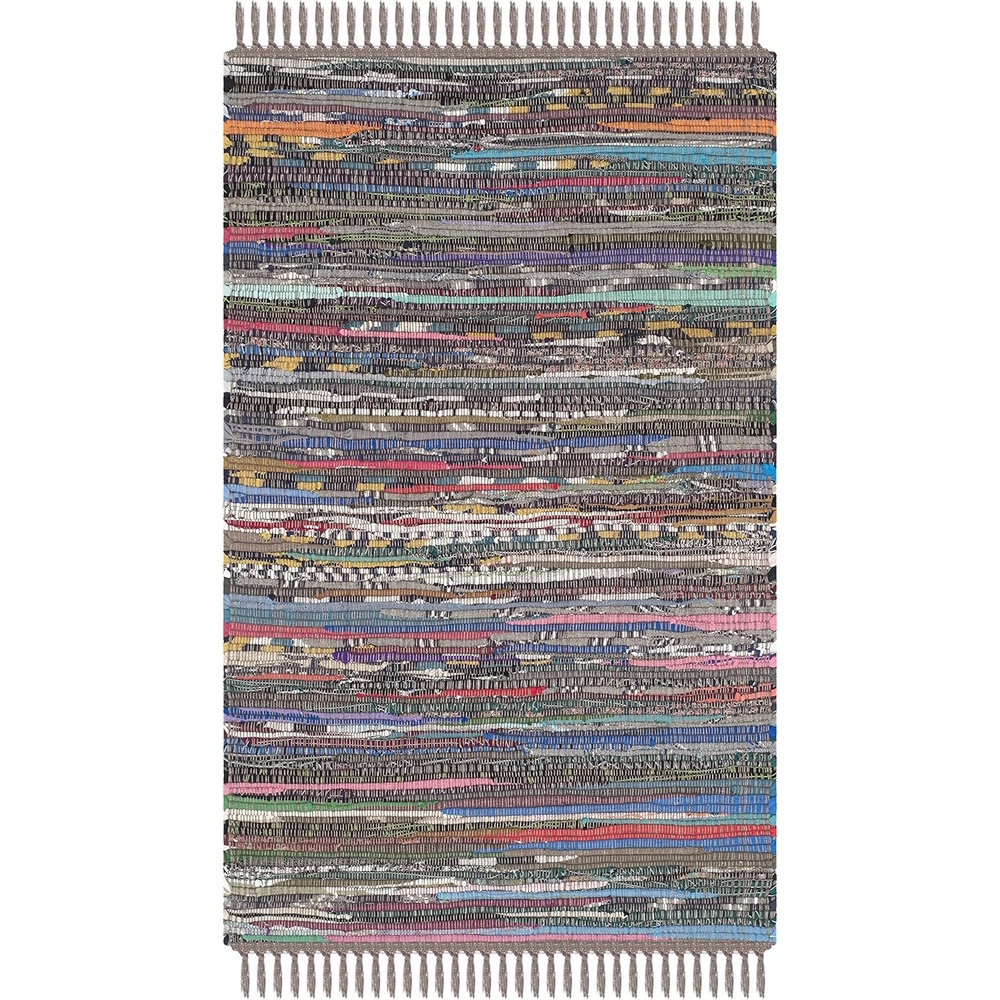 image:imageSAFAVIEH Rag Rug Collection Area Rug 8 x 10 Ivory amp Multi Handmade Boho Stripe Cotton Ideal for High Traffic Areas in Living Room Bedroom RAR121GRustMulti