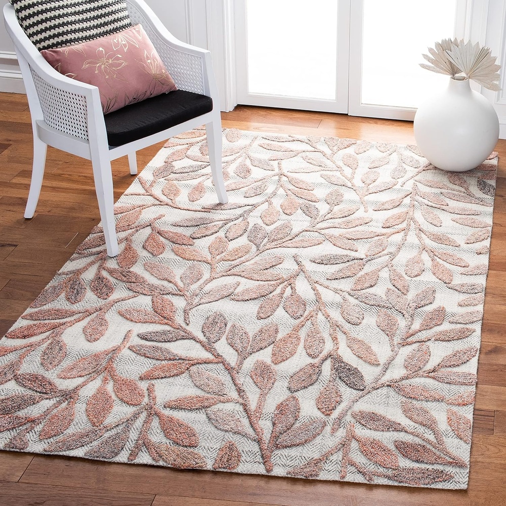 image:imageSAFAVIEH South Hampton Collection 8 x 10 Beige SHA302B Handmade Botanical Wool Area RugRustIvory