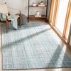 SAFAVIEH Abstract Collection Area Rug – 8′ Round, Ivory & Beige, Handmade Wool & Viscose, Ideal for High Traffic Areas in Living Room, Bedroom (ABT141D)(Blue/Multi)
