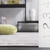 SAFAVIEH Amelia Collection Area Rug – 8′ x 10′, Ivory & Blue, Modern Abstract Design, Non-Shedding & Easy Care, Ideal for High Traffic Areas in Living Room, Bedroom (ALA700A)(Ivory/Stone Grey)