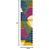 SAFAVIEH Area Rug 8×10 – Hollywood Collection – Large – Peacock Blue & Fuchsia, Mid-Century Modern Design, Non-Shedding & Easy Cleaning, Ideal for Living Room, Bedroom, Office, Dining Space (HLW706C)(Peacock Blue/Fuchsia)