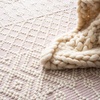 SAFAVIEH Area Rug 8×10 – Natura Collection – Large – Ivory, Handmade Wool, Moroccan Boho Fringe Design, Ideal for Living Room, Bedroom, Dining Space (NAT852B)(Ivory/Pink)