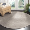 SAFAVIEH Braided Collection Area Rug – 5′ Round, Ivory & Beige, Handmade Woven Cotton, Boho Reversible Style, Ideal for Living Room, Bedroom, Dining Space (BRD256B)(Ivory/Beige)