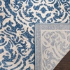 SAFAVIEH Brentwood Collection 8′ x 10′ Navy / Cream BNT810N Damask Non-Shedding Living Room Bedroom Dining Home Office Area Rug(Navy/Creme)