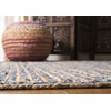 SAFAVIEH Cape Cod Collection Area Rug – 8′ x 10′ Oval, Natural & Blue, Handmade Flat Weave Jute, Ideal for High Traffic Areas in Living Room, Bedroom (CAP250A)(Natural/Blue)