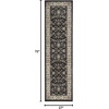 SAFAVIEH Lyndhurst Collection Area Rug – 8′ x 10′, Anthracite & Cream, Traditional Oriental Design, Non-Shedding & Easy Care, Ideal for High Traffic Areas in Living Room, Bedroom (LNH340D)(Anthracite/Cream)