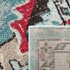 SAFAVIEH Monaco Collection Area Rug – 8′ Round, Forest Green & Light Blue, Non-Shedding & Easy to Clean, Distressed Medallion Design, Ideal for Living Room, Bedroom, Dining Space (MNC243F)(Light Blue/Fuchsia)