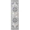 SAFAVIEH Monaco Collection Area Rug – 8′ Round, Forest Green & Light Blue, Non-Shedding & Easy to Clean, Distressed Medallion Design, Ideal for Living Room, Bedroom, Dining Space (MNC243F)(Ivory/Grey)
