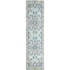 SAFAVIEH Monaco Collection Area Rug – 8′ Round, Forest Green & Light Blue, Non-Shedding & Easy to Clean, Distressed Medallion Design, Ideal for Living Room, Bedroom, Dining Space (MNC243F)(Light Blue / Ivory)