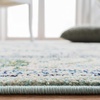 SAFAVIEH Monaco Collection Area Rug – 8′ Round, Forest Green & Light Blue, Non-Shedding & Easy to Clean, Distressed Medallion Design, Ideal for Living Room, Bedroom, Dining Space (MNC243F)(Light Blue / Ivory)