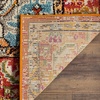 SAFAVIEH Monaco Collection Area Rug – 8′ Round, Forest Green & Light Blue, Non-Shedding & Easy to Clean, Distressed Medallion Design, Ideal for Living Room, Bedroom, Dining Space (MNC243F)(Orange/Light Blue)