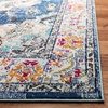 SAFAVIEH Monaco Collection Area Rug – 8′ Round, Forest Green & Light Blue, Non-Shedding & Easy to Clean, Distressed Medallion Design, Ideal for Living Room, Bedroom, Dining Space (MNC243F)(Navy/Light Blue)