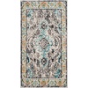 SAFAVIEH Monaco Collection Area Rug – 8′ Round, Forest Green & Light Blue, Non-Shedding & Easy to Clean, Distressed Medallion Design, Ideal for Living Room, Bedroom, Dining Space (MNC243F)(Grey/Light Blue)