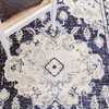 SAFAVIEH Monaco Collection Area Rug – 8′ Round, Forest Green & Light Blue, Non-Shedding & Easy to Clean, Distressed Medallion Design, Ideal for Living Room, Bedroom, Dining Space (MNC243F)(Ivory/Navy)