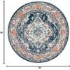 SAFAVIEH Monaco Collection Area Rug – 8′ Round, Forest Green & Light Blue, Non-Shedding & Easy to Clean, Distressed Medallion Design, Ideal for Living Room, Bedroom, Dining Space (MNC243F)(네이비/라이트 블루)