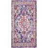 SAFAVIEH Monaco Collection Area Rug – 8′ Round, Forest Green & Light Blue, Non-Shedding & Easy to Clean, Distressed Medallion Design, Ideal for Living Room, Bedroom, Dining Space (MNC243F)(Violet/Fuchsia)