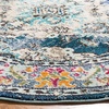 SAFAVIEH Monaco Collection Area Rug – 8′ Round, Forest Green & Light Blue, Non-Shedding & Easy to Clean, Distressed Medallion Design, Ideal for Living Room, Bedroom, Dining Space (MNC243F)(네이비/라이트 블루)