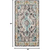 SAFAVIEH Monaco Collection Area Rug – 8′ Round, Forest Green & Light Blue, Non-Shedding & Easy to Clean, Distressed Medallion Design, Ideal for Living Room, Bedroom, Dining Space (MNC243F)(Grey/Light Blue)