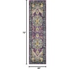 SAFAVIEH Monaco Collection Area Rug – 8′ x 10′, Violet & Light Blue, Boho Chic Medallion Distressed Design, Non-Shedding & Easy Care, Ideal for High Traffic Areas in Living Room, Bedroom (MNC251L)(Violet/Light Blue)